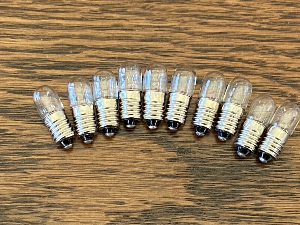 10 New #46 Incandescent Screw Base Lamp Light Bulbs 6v 6.3v .25A E10 (Qty)