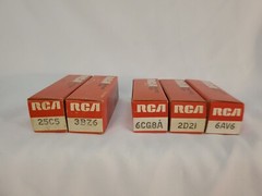 Lot of (5) Vintage RCA Electronic Tubes – Nos- 25C5 3BZ6 6AV6 6CG8A 2D21 Radio