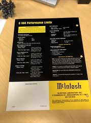 McIntosh C 504 PreAmplifier ORIGINAL DEALER SPEC SHEET