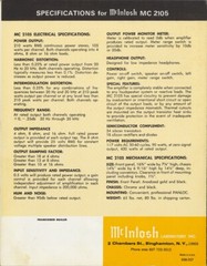 Vintage McIntosh MC 2105 Solid State Amplifier Sales Brochure