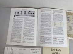 McIntosh MC275 Stereo Power Amplifier instruction Manual template Lot 43F11