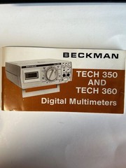 BECKMAN BOOKLET TECH 350 & TECH 360 DIGITAL MULTIMETERS ORIGINAL FACTORY ISSUE