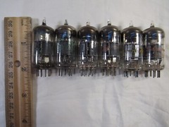 6 Pcs. Vacuum Tubes 6U8A Silvertone ITT, Curtis Mathes, Zenith Beckman tested