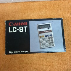Vintage Canon LC-8T Time Control Manager Calculator Japan Box Manual Case Clock