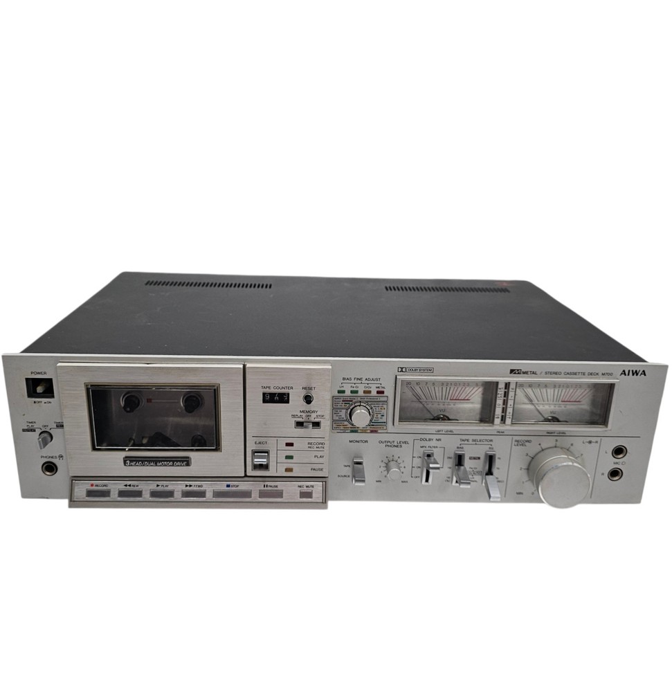 AIWA AD-M700U 3HEAD Metal Stereo Cassette Deck M700 Player Tested *See Video*