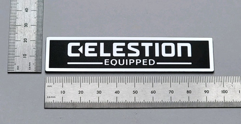 Celestion Equipped Badge Emblem Logo Premium Silver With Adhesive