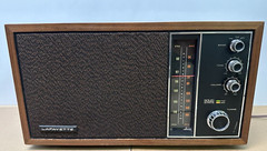 Lafayette AM/FM Plug in Wood Cabinet Tabletop Radio 99-35644W Japan Tested