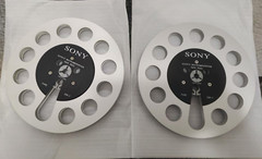 One pair silvery TAPE REEL Sony 7″ inch Light Metal Aluminum Take Up Reel