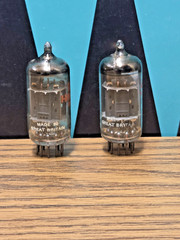 12AX7 Tube Pair Mullard Short Plate O-Get Blackburn UK Test Strong 85 % Hammond