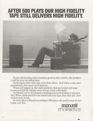c1984 Maxell Epitaxial VHS Beta Cassettes Classic Ad Photo Blown Away By Sound