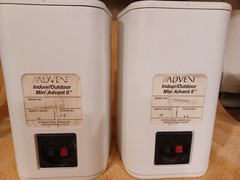 Pair of Mini Advent II  Indoor/Outdoor Speakers , White. Tested. See photos