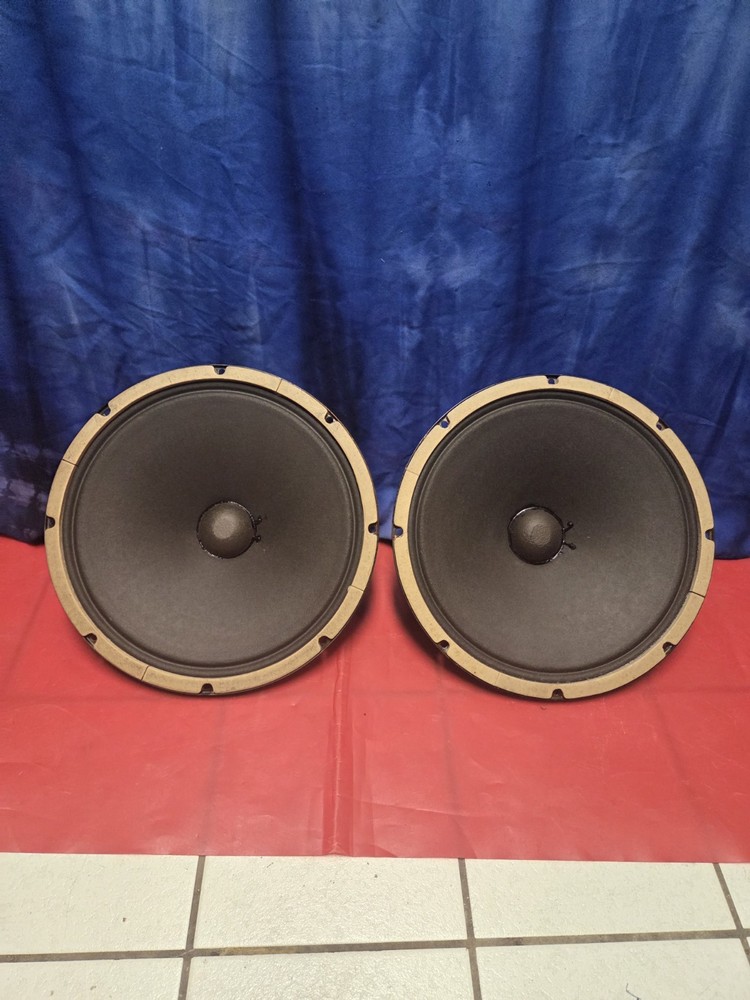 12″ Alnico Speaker Smooth Cone Pair Heppner 16 Ohm Guitar Tube Amp Amplifier Vtg