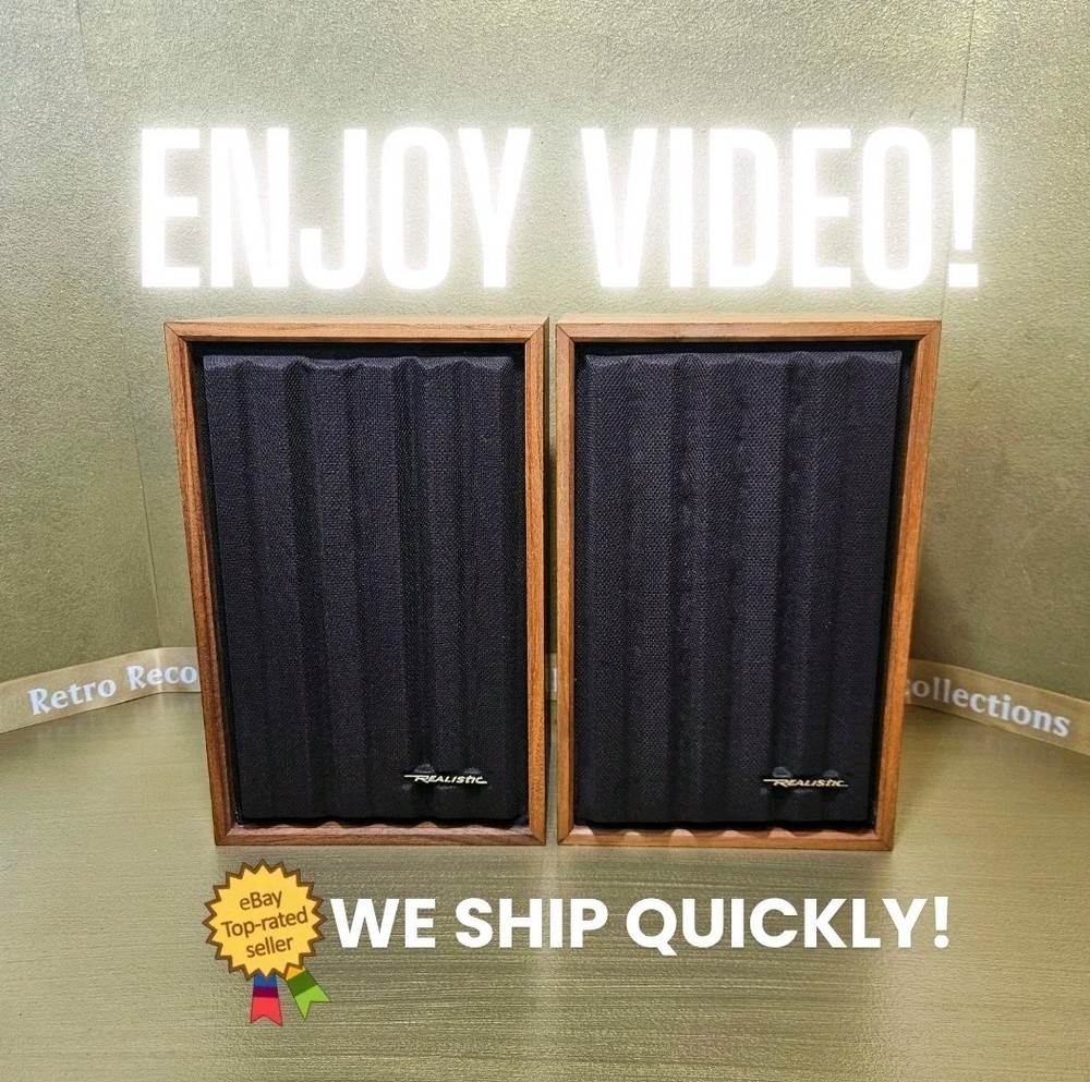 Realistic for Radio Shack Speakers Minimus-4 Woodgrain Set Of 2
