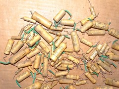 100-Vintage 1950’s Good-All Wax Capacitor Pulls 200 vdc *.02-.25-1.0, etc… #6