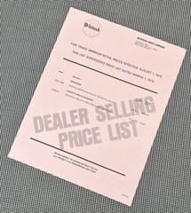 MCINTOSH MAC 1900 RECEIVER & ACCESSORIES DEALER SELLING PRICE LIST 1975 – J01048