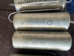 Vintage Sprague Vitamin Q .68uF 300V PIO Capacitors 96P68493S4 Lot of 4