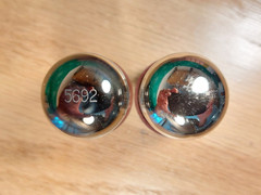 Pair of Sylvania (West. lbl) 5692 Brown Base NOS NIB Vacuum Tubes – 9% matched