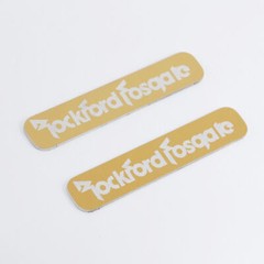 Rockford Fosgate Speaker Badge Aluminum Logo 63.5mm(2.5″)X12.7mm(0.5″) GOLD