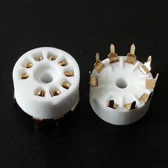 5pcs Ceramic 9 Pin B9A PCB Mount Tube Socket for 12AX7 12AT7 12AU7 E88CC 6922…