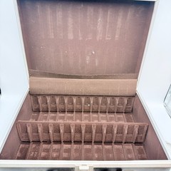 Vintage Brown Faux Leather 8-Track Tape Carrying Case 24 Slot Storage Box Retro