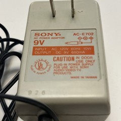 Vintage Sony AC Power Adaptor Supply AC-E702 Genuine OEM Output 9V 650mA