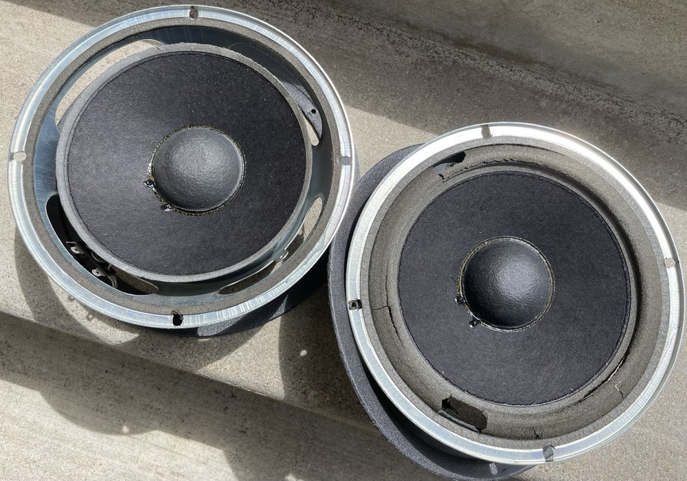 Pair MA Micro-Acoustics FRM-3ax 8” F 3100 Woofers Drivers Good Need Surrounds