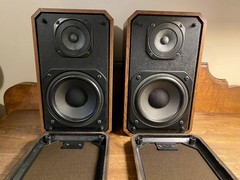 OPTIMUS STS 50AV 40-8230 SPEAKER PAIR WOOD GRAIN BROWN 8 OHMS 40W RMS MALAYSIA