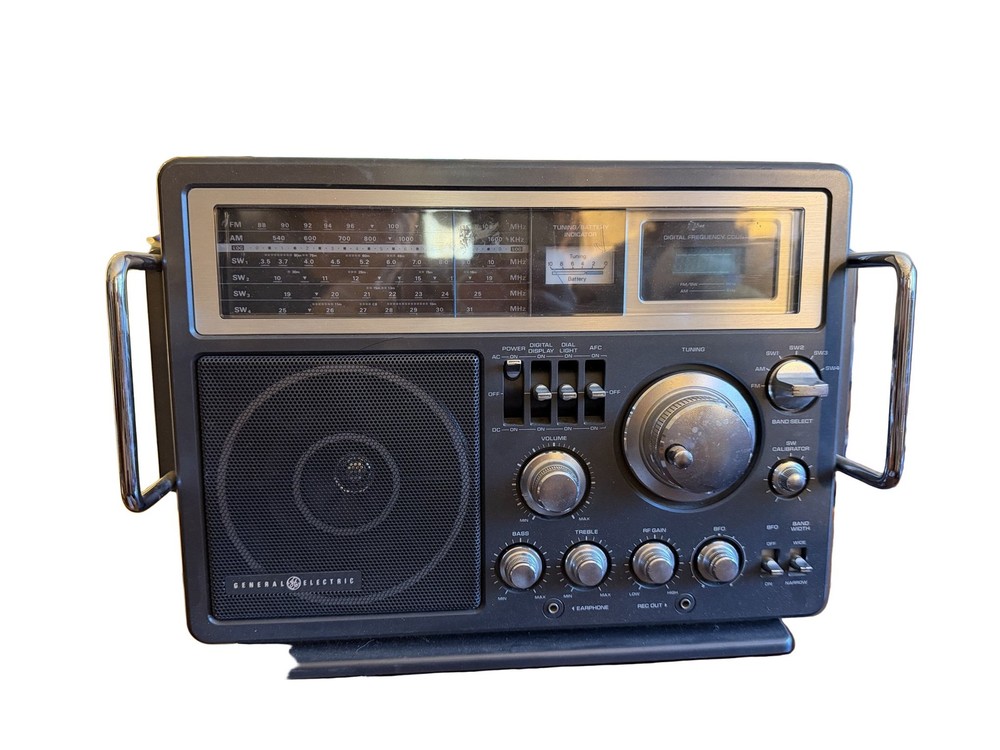GE 7-2990A Superadio AM FM SW Radio Receiver Recorder Digital Counter WORKS
