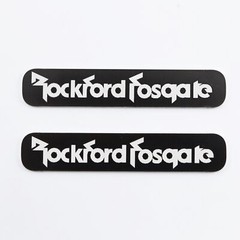 Rockford Fosgate Speaker Badge Aluminum Logo 63.5mm(2.5″)X12.7mm(0.5″)