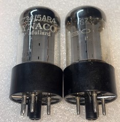 Matched Pair Mullard 5AR4 GZ34 FAT BASE Rectifier Tubes Amplitrex Tested NOS F31