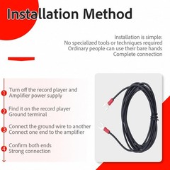 Effortless 6-ft Turntable Ground Wire – Connect with No Fuss and Clear Sound