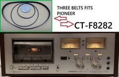 3 PC BELT KIT FITS PIONEER CASSETTE DECK CT-F8282 (PK OF 3 BELTS) NEW!