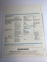Pioneer SA-6500ll Stereo Integrated Amplifier Brochure 1977