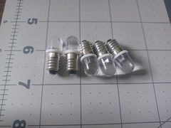 5 New Cold White Screw Base LED Lamp E10 Light Bulbs 6v 6.3v #40 #46