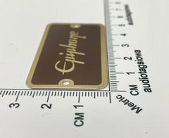 Epiphone Custom Logo Badge Custom Made Metal Brown Tweed With Gold Screws
