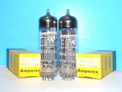 6BM8 ECL82 NOS Amperex Bugle radio audio amplifier vacuum tubes 2 valves Holland