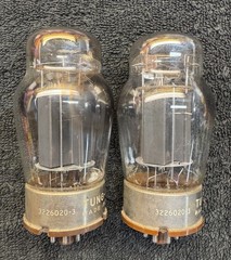 2 Plate Current Matched Tung-Sol 6550 Black Plate Tubes USA 1960