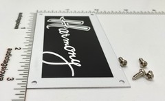 Harmony Amplifier Badge White Aluminum Custom Reproduction with Screws