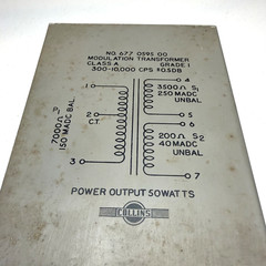 Collins Radio Modulator Transformer 50 Watts 677 0595 00