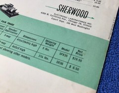 SHERWOOD STEREO HIGH FIDELITY ORIGINAL PROMOTIONAL PRODUCT BROCHURE M302x