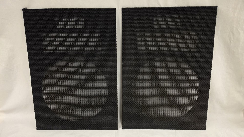VINTAGE 1970s OEM Pair Klipsch Heresy 1 Black Speaker Grills Original Grilles