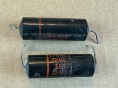 2 Vintage Sprague Black Beauty .22 uf 400v Capacitors 160P TEST GREAT low leak