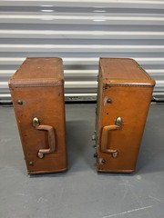 Pair of Vintage Ampex 620 Tube Amplifier Speaker Suitcase Powered FOR PARTS