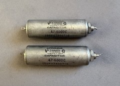 Pair .47 uF 600V Sprague Vitamin Q 196P PIO chassis mount style tone caps