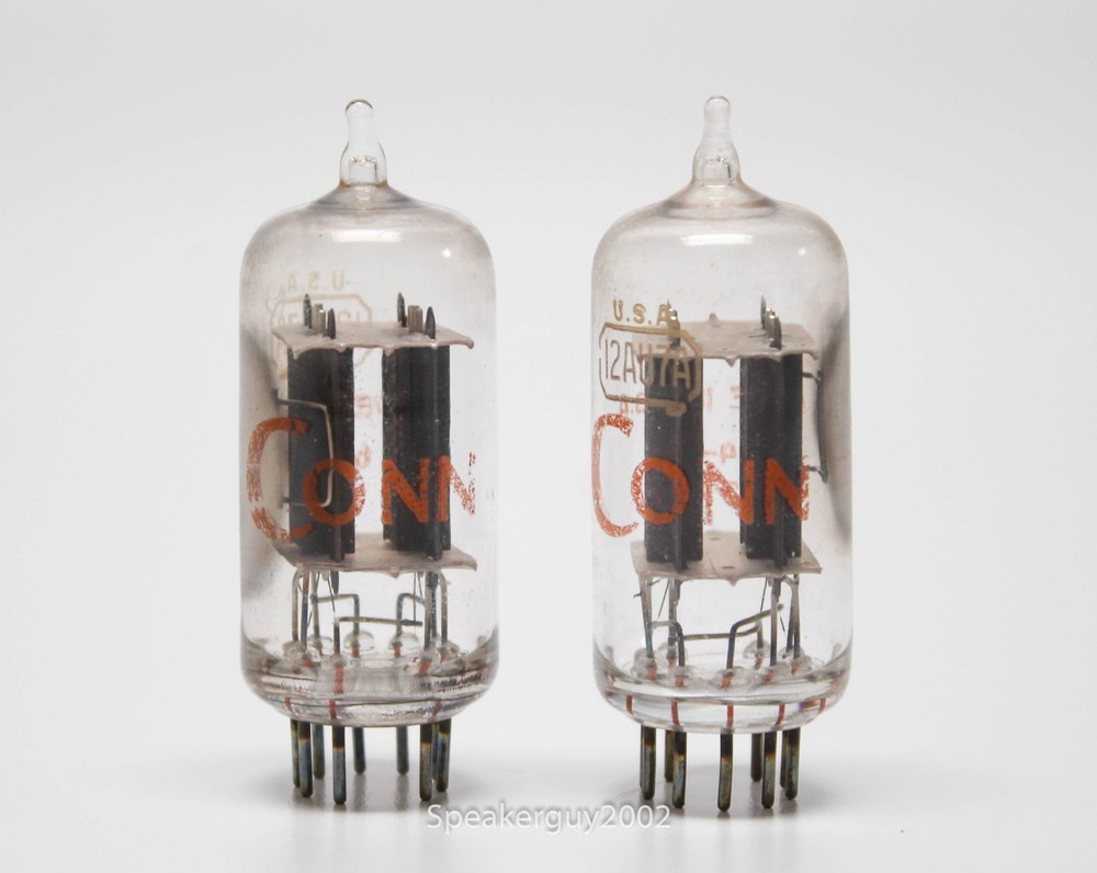 2 – Conn by RCA Clear Top 12AU7A Vacuum Tubes / Long Gray Plates — KT7