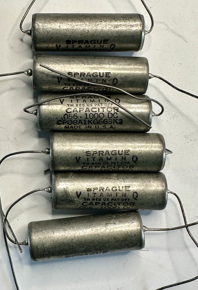 Sprague Vitamin Q 0.056uF 1000VDC Capacitors Lot of 6 USA Untested