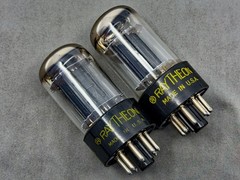 (2) Raytheon 6SN7GTB Tubes Black Plates O Getters Tests NOS Amplitrex