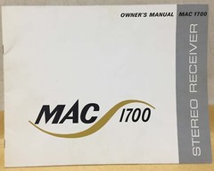 McIntosh owner and service manual MR71 MR78 MR7083 MAC1700 original book tuner