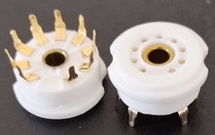 9 pin tube socket gold plated PC mount ceramic 10 pcs. 12AU7 6922 6DJ8 12AX7
