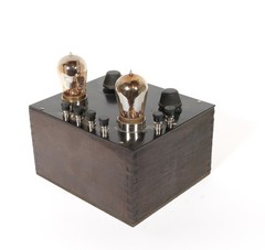 1922 Telmaco BR Radio & Matching BA Amplifier w/Good Tipped Amber Glass Tubes